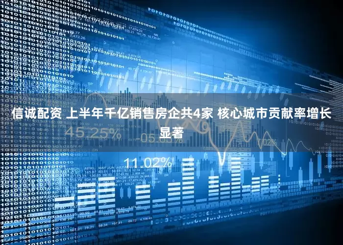 信诚配资 上半年千亿销售房企共4家 核心城市贡献率增长显著