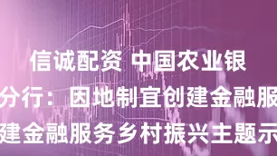 信诚配资 中国农业银行山东省分行：因地制宜创建金融服务乡村振兴主题示范区